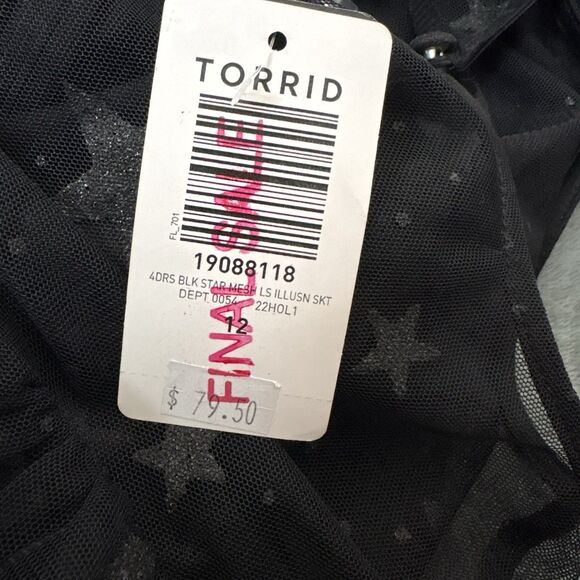 At The Knee Star Mesh Skater Dress Torrid Plus Size 12 Mystical Punk - Picture 10 of 11